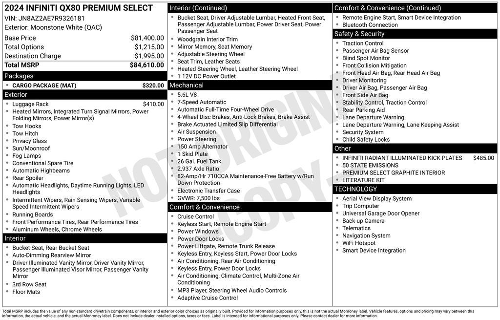 2024 INFINITI QX80 Premium Select ***CERTIFIED***