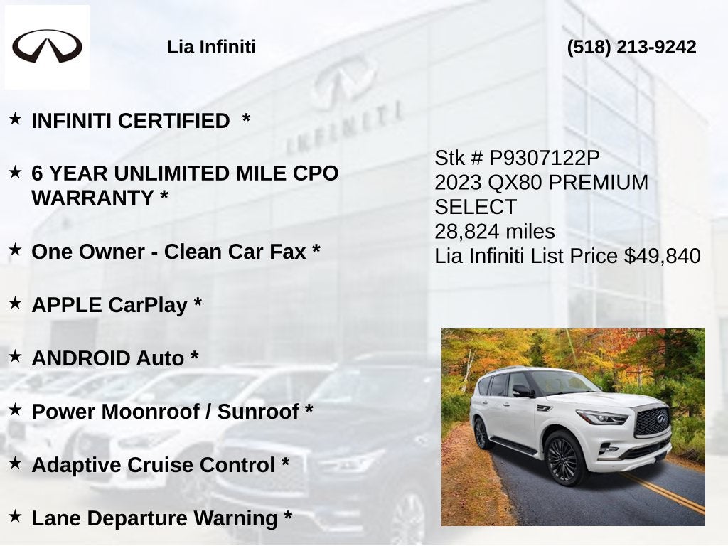 2023 INFINITI QX80 Premium Select ***CERTIFIED***