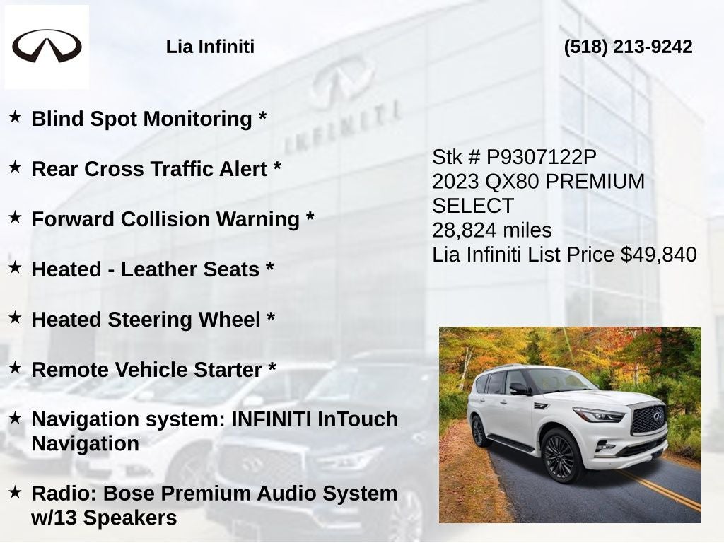 2023 INFINITI QX80 Premium Select ***CERTIFIED***
