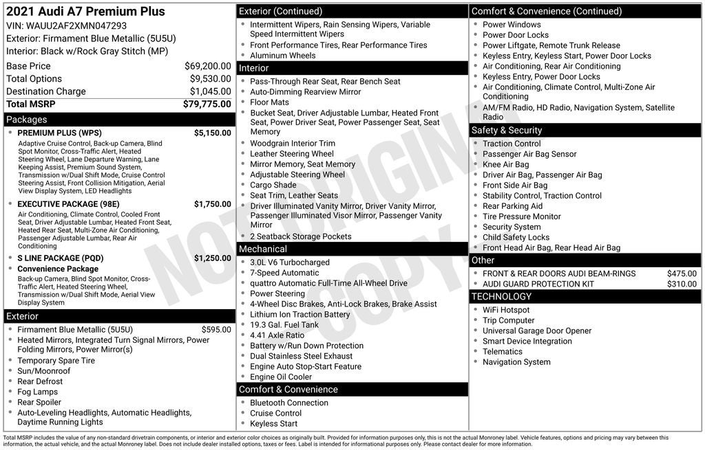 2021 Audi A7 55 Premium Plus quattro