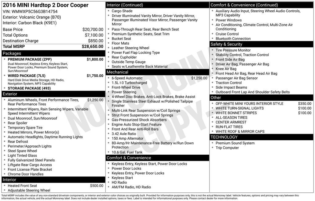 2016 MINI Cooper Base