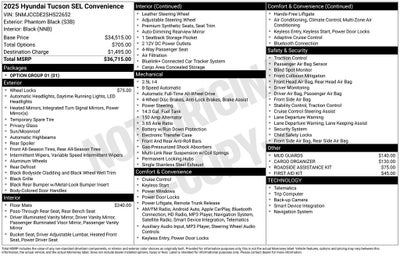 2025 Hyundai Tucson SEL Convenience