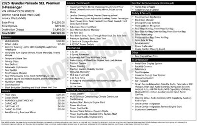 2025 Hyundai Palisade SEL Premium 8 Passenger