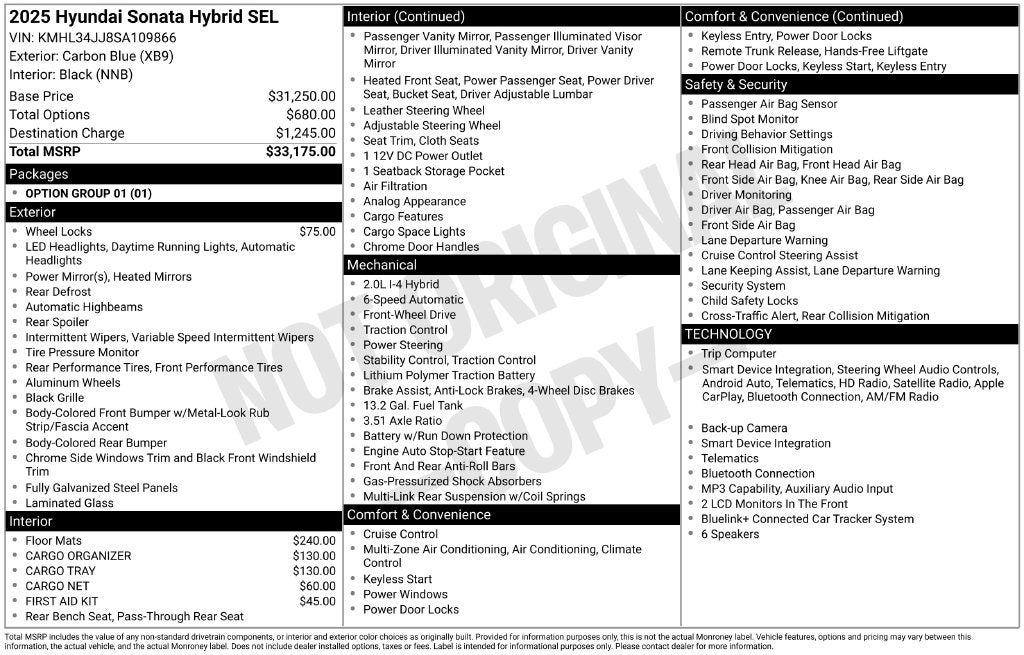 2025 Hyundai Sonata Hybrid SEL