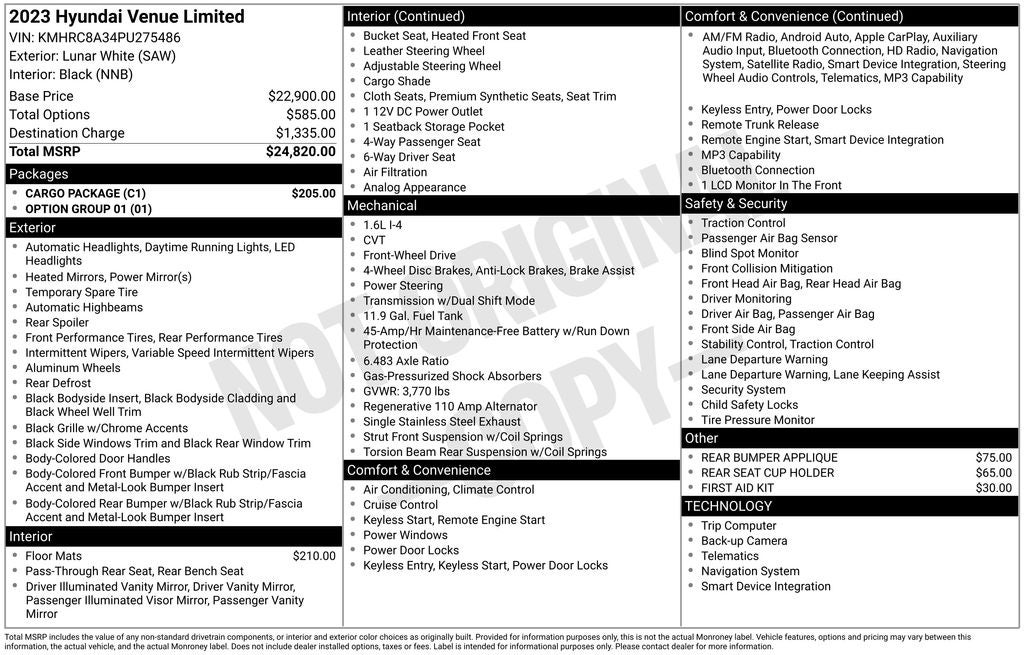 2023 Hyundai Venue Limited