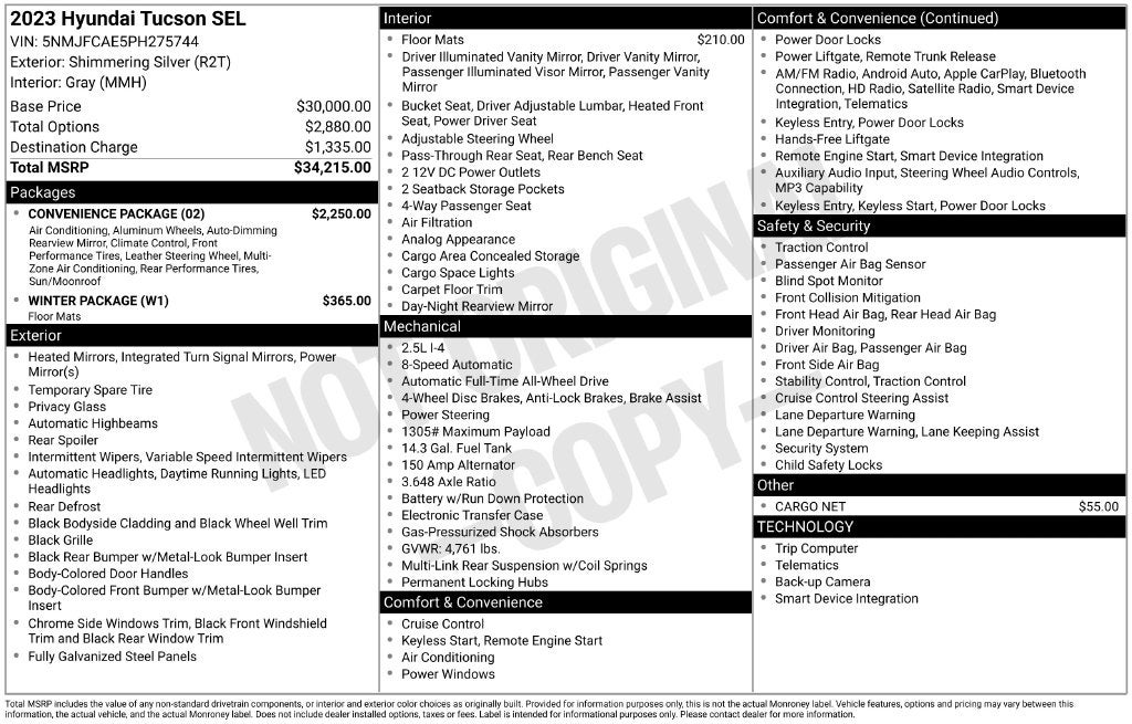 2023 Hyundai Tucson SEL