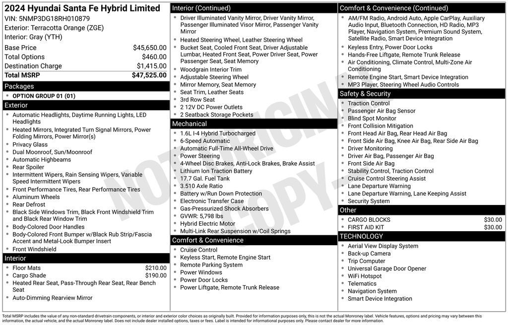 2024 Hyundai Santa Fe Hybrid Limited
