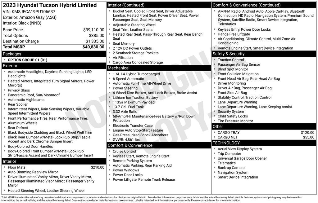 2023 Hyundai Tucson Hybrid Limited