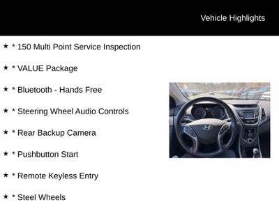 2016 Hyundai Elantra Value Edition