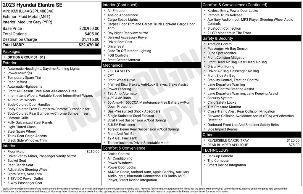 2023 Hyundai Elantra SE