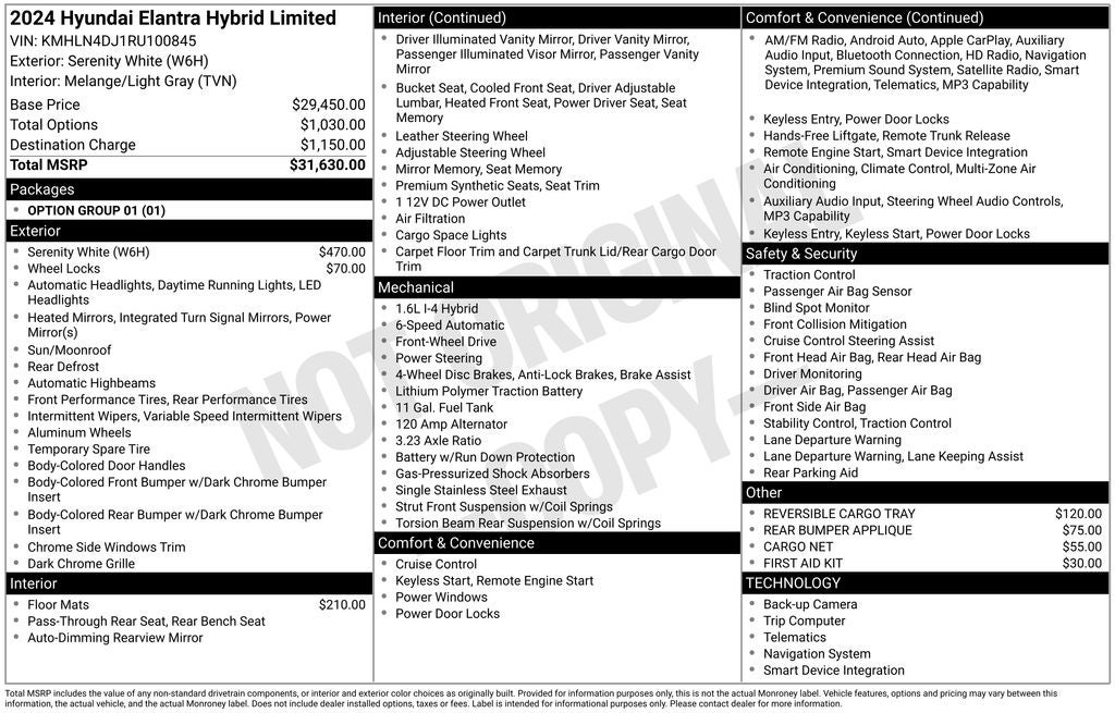 2024 Hyundai Elantra Hybrid Limited