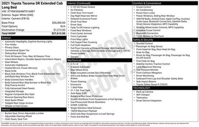 2021 Toyota Tacoma SR