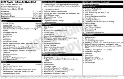 2021 Toyota Highlander Hybrid XLE