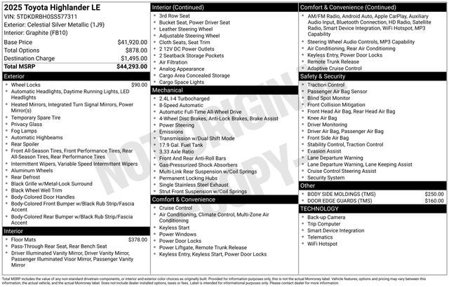 2025 Toyota Highlander LE AWD