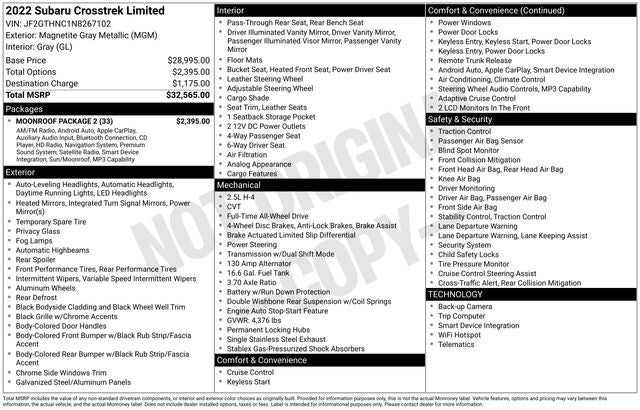 2022 Subaru Crosstrek Limited