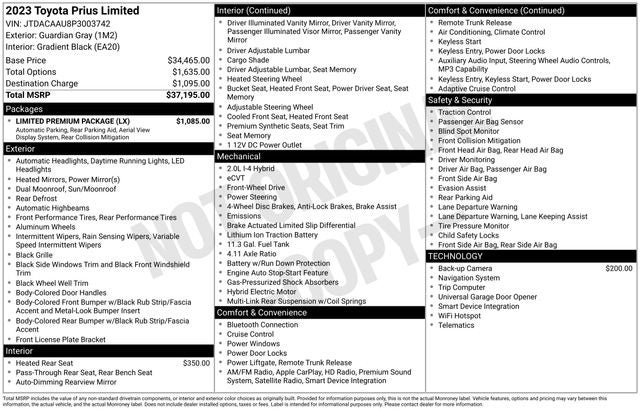2023 Toyota Prius Limited