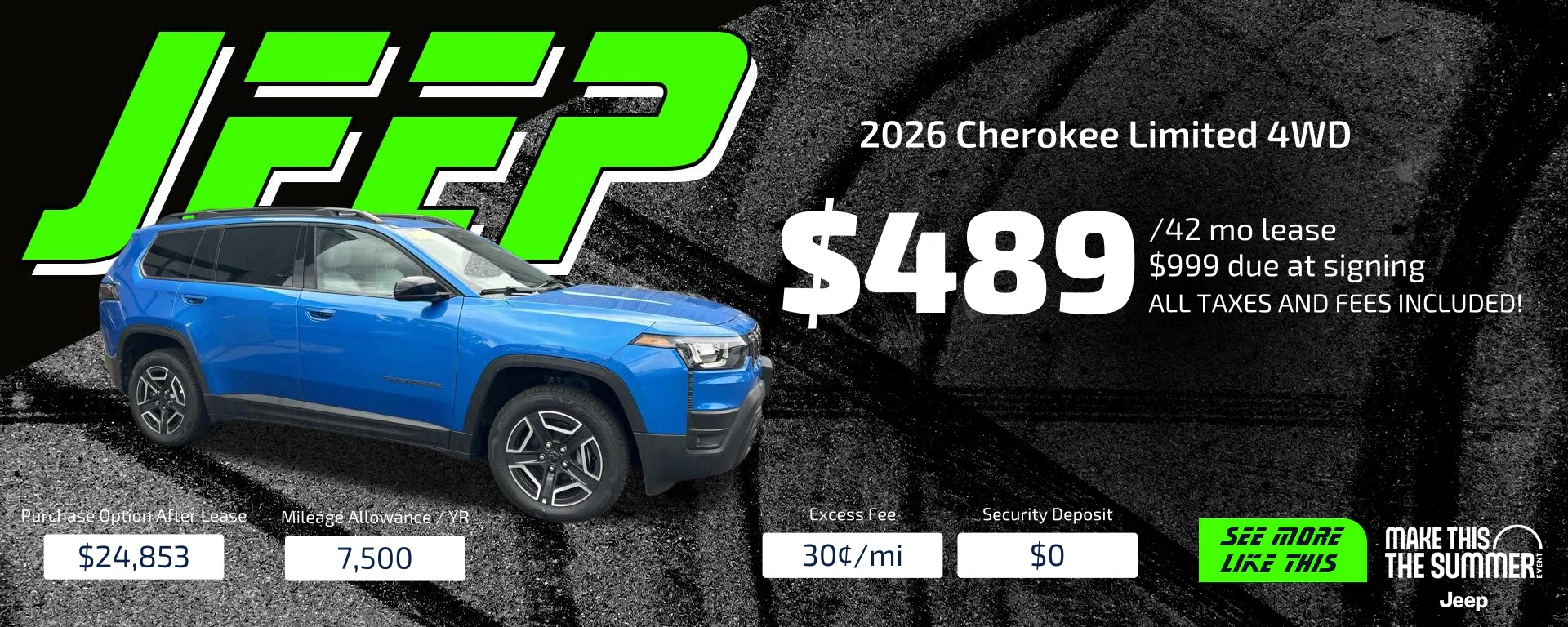 cherokee lease special