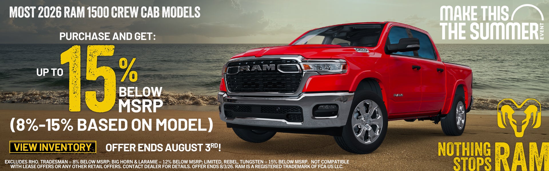 Up to 15% Below MSRP 2026 Ram 1500 Crew Cab